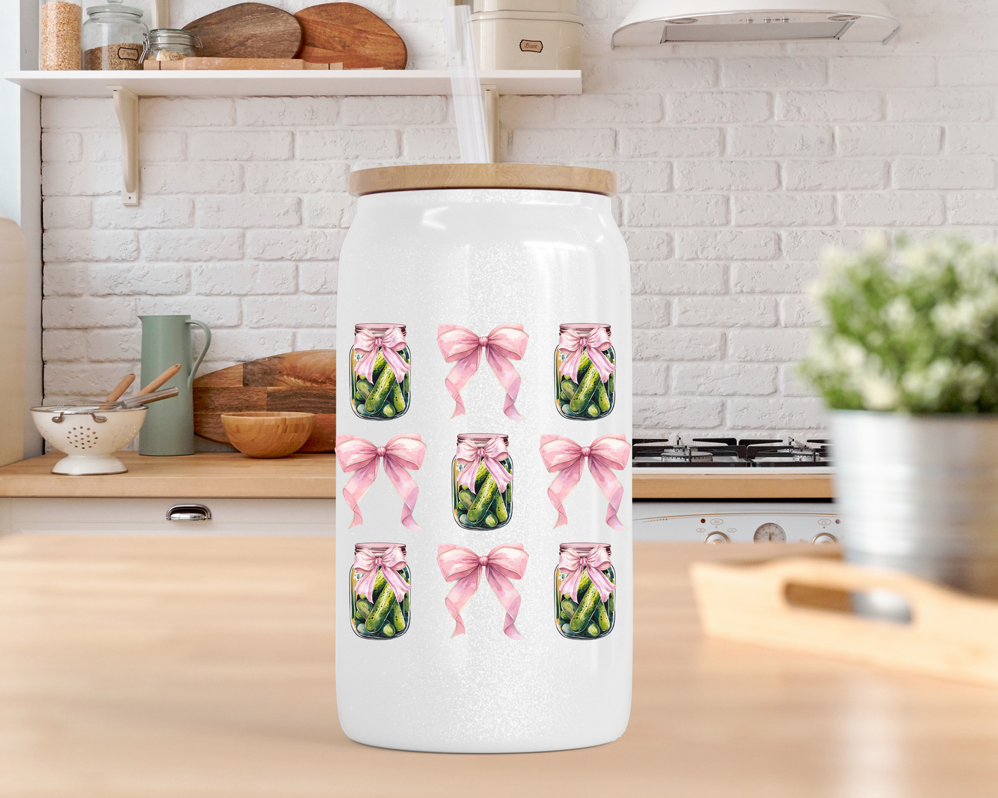 Pickle Lover Beer Can Glass