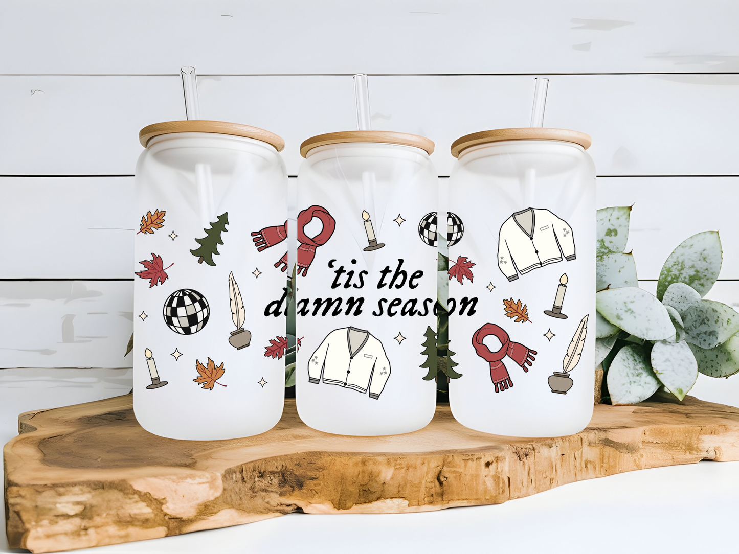 ‘Tis The Season Taylor Beer Can Glass