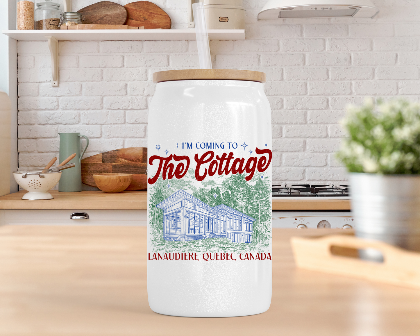The Cottage Beer Can Glass