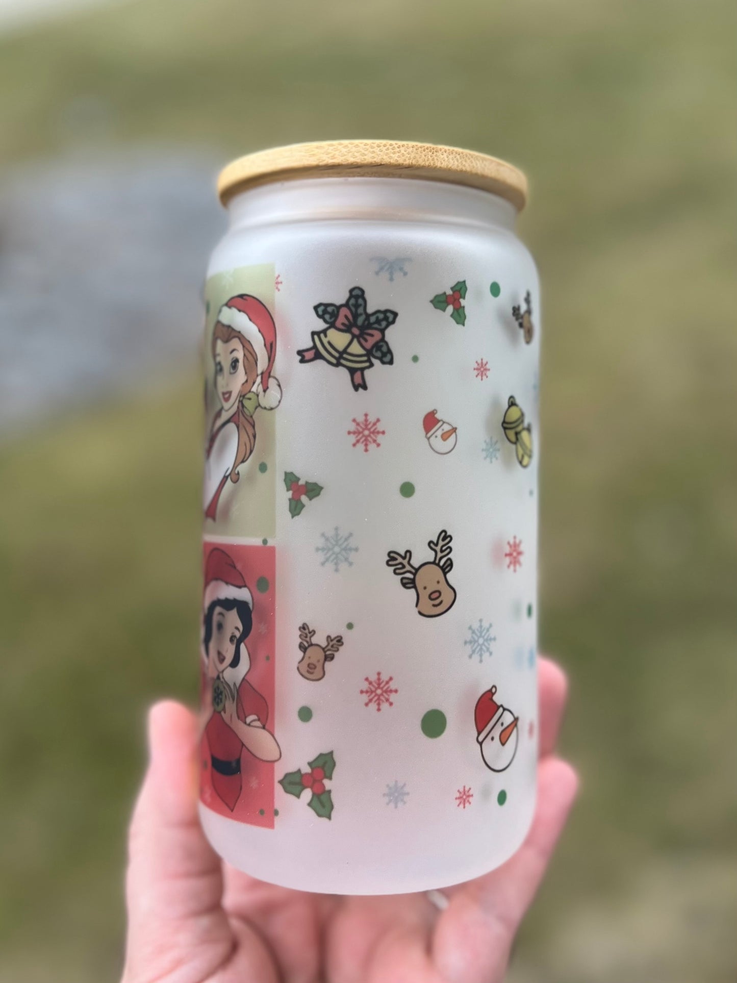 Christmas Princess Beer Can Glass