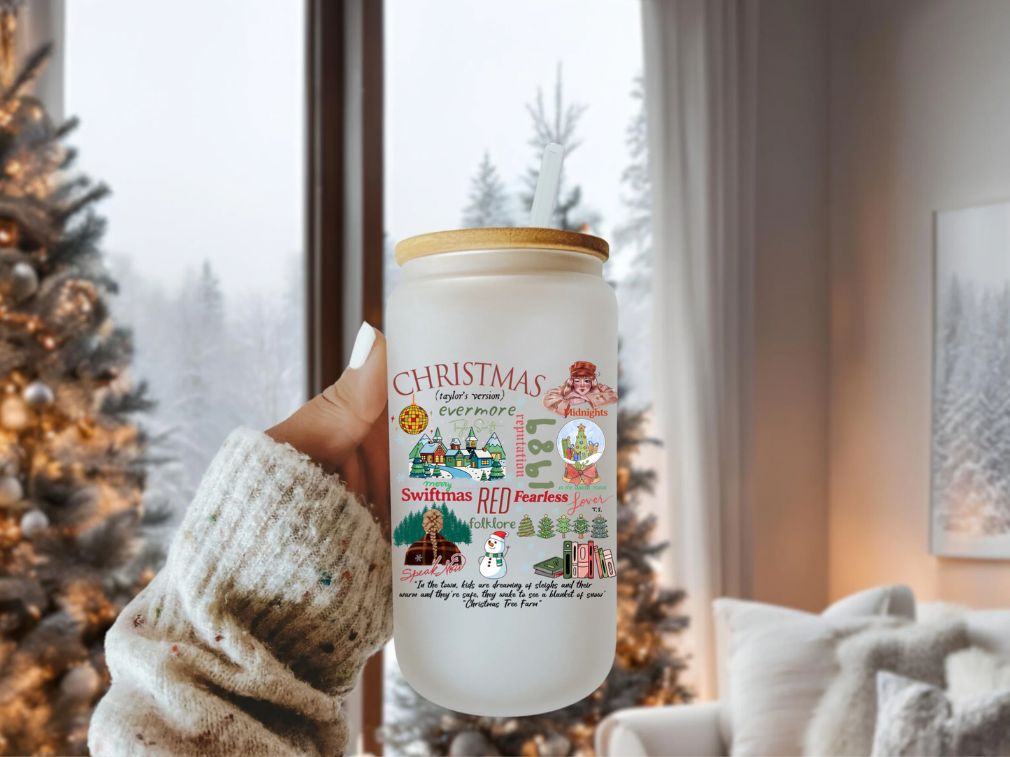 Christmas Taylor Version Beer Can Glass