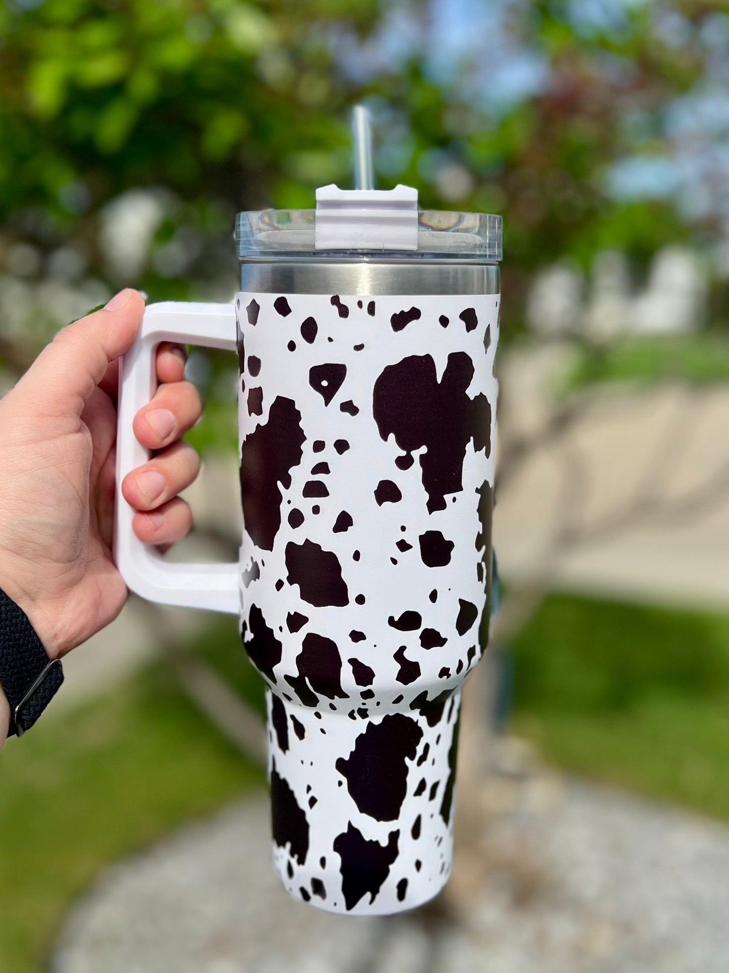 White Cow Print 40 OZ