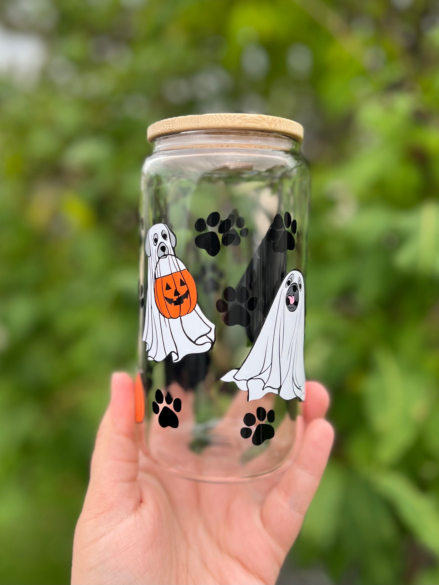 Ghost Dogs Beer Can Glass