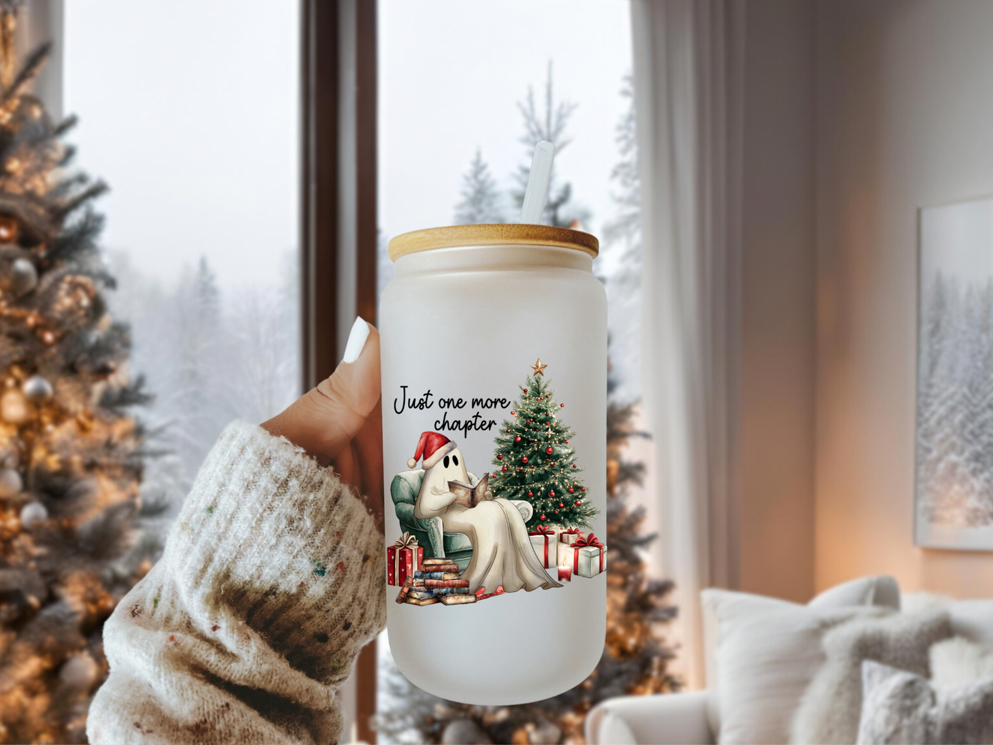 Just One More Chapter Beer Can Glass