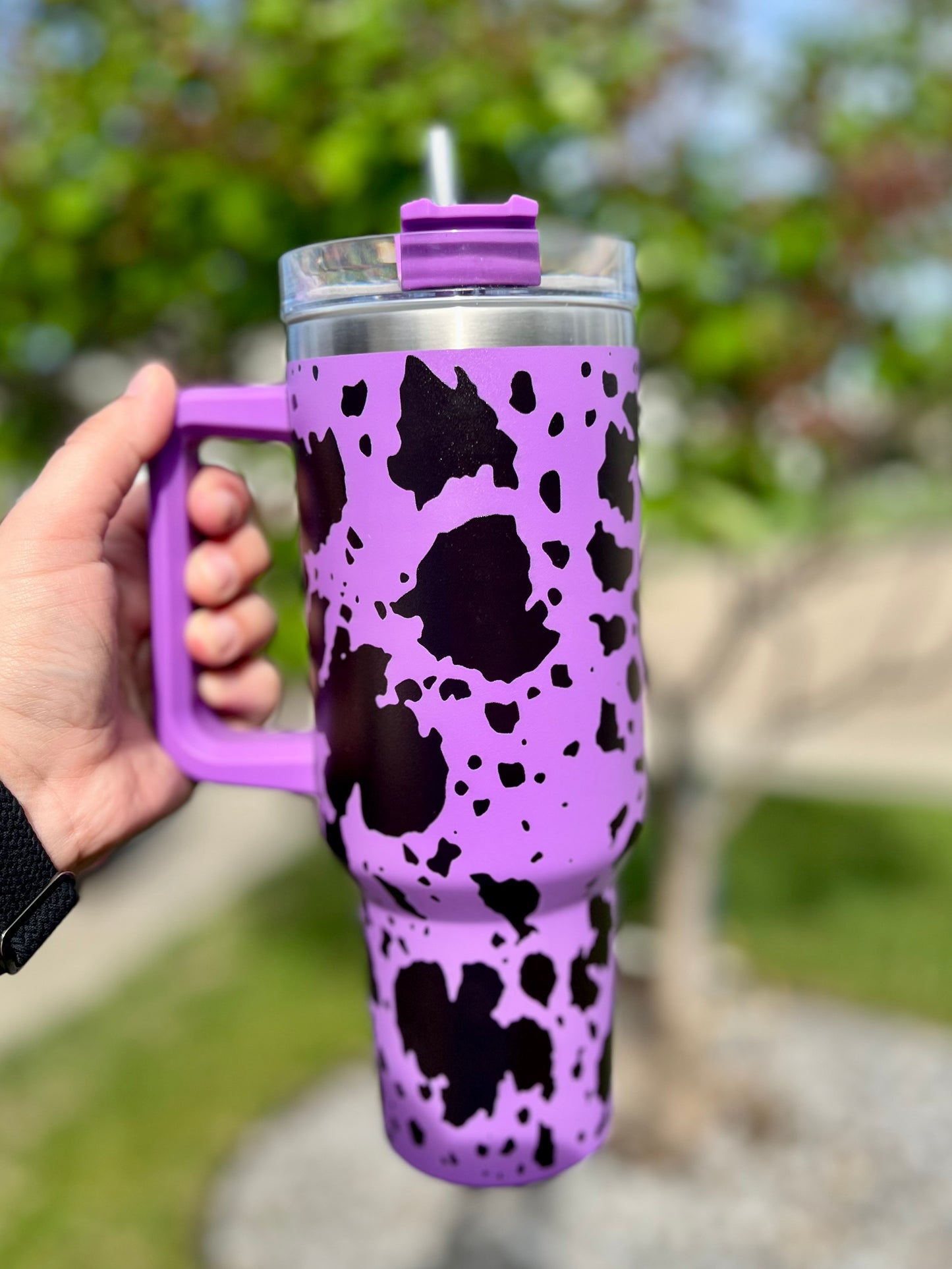 Purple Cow Print 40 OZ