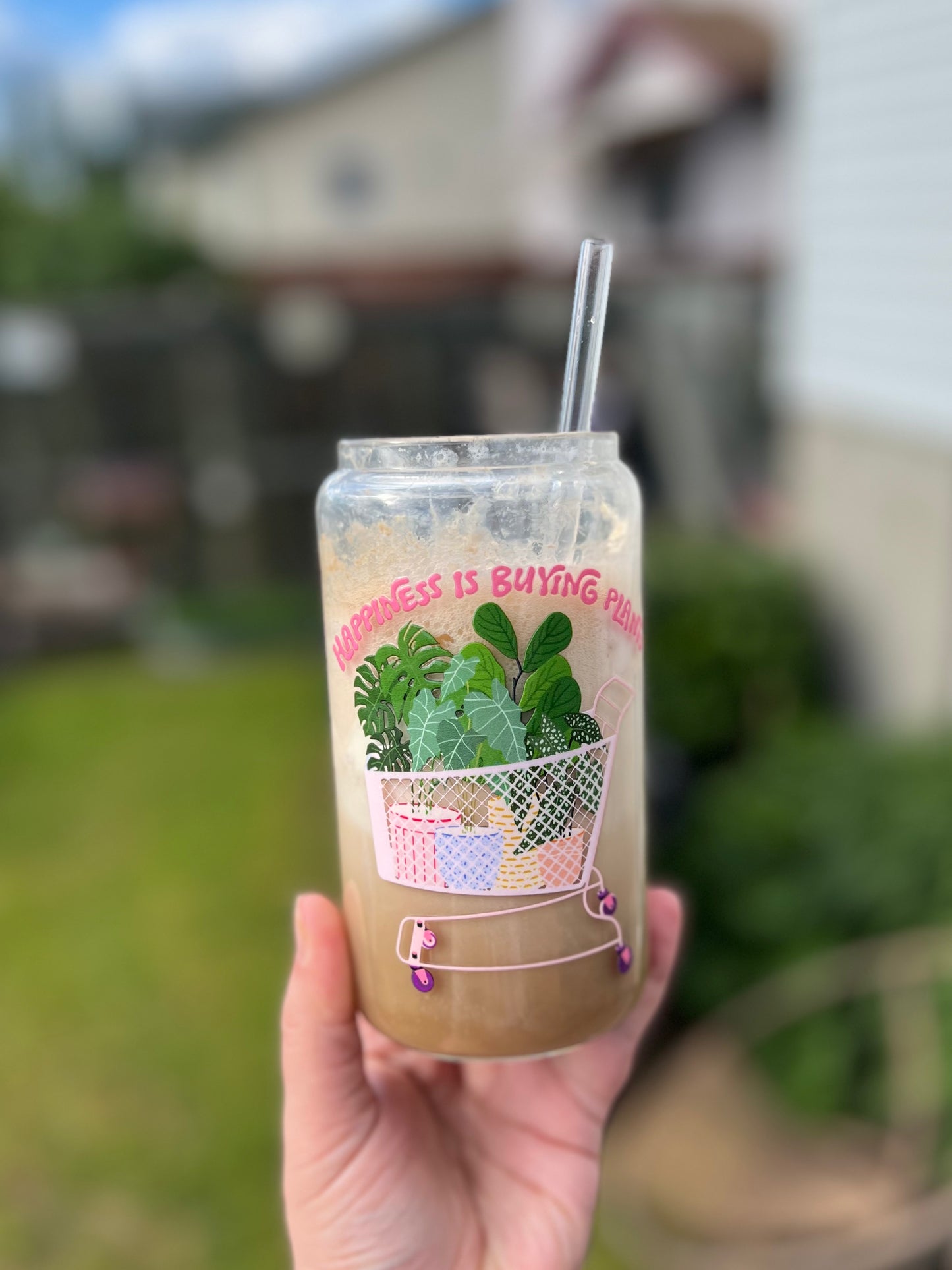 Happiness Is Beer Can Glass