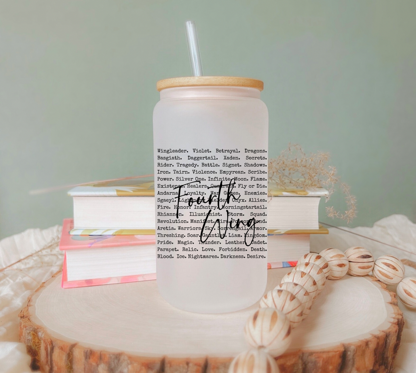 Fourth Wing Beer Can Glass