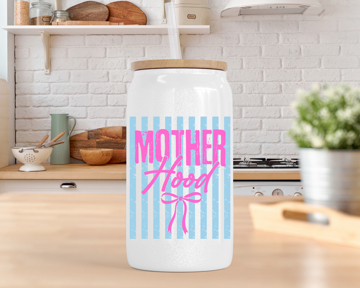 Motherhood Beer Can Glass