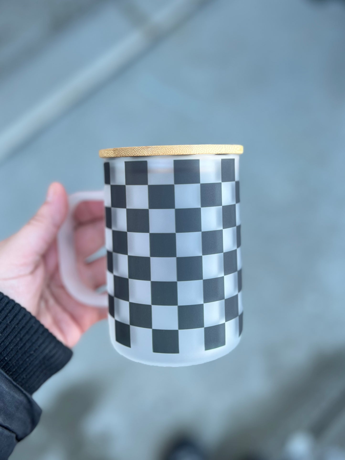 Checkered Frosted Mug