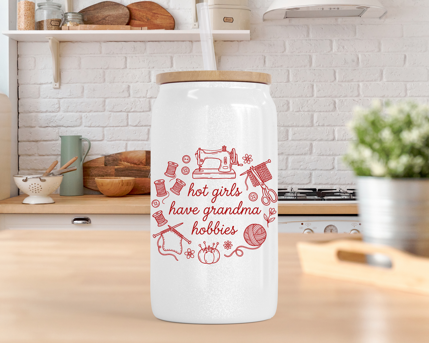 Grandma Hobbies Beer Can Glass