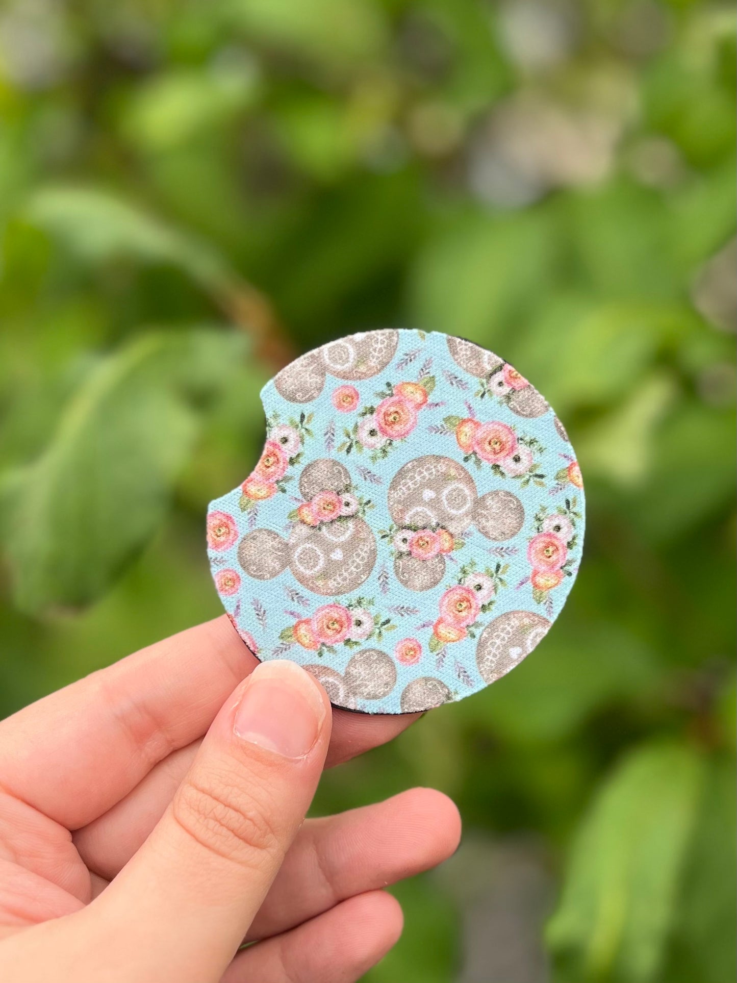 Mouse Head Skulls Car Coaster