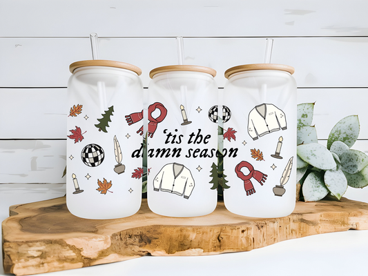 ‘Tis The Season Taylor Beer Can Glass