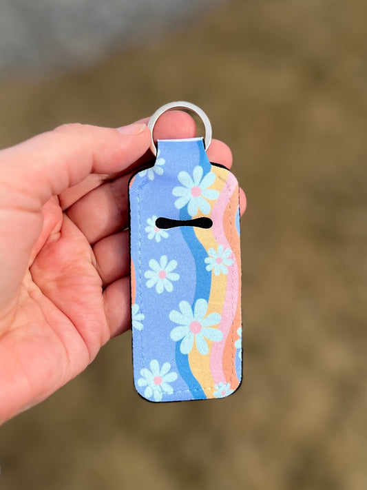 Retro Daisies Chapstick Keychain