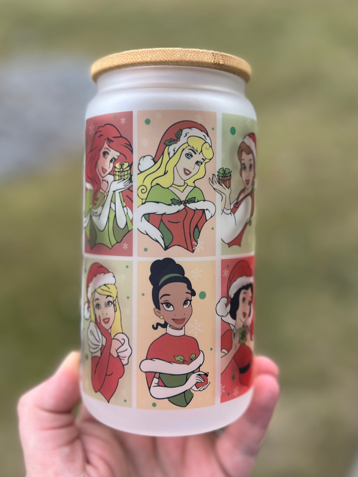 Christmas Princess Beer Can Glass