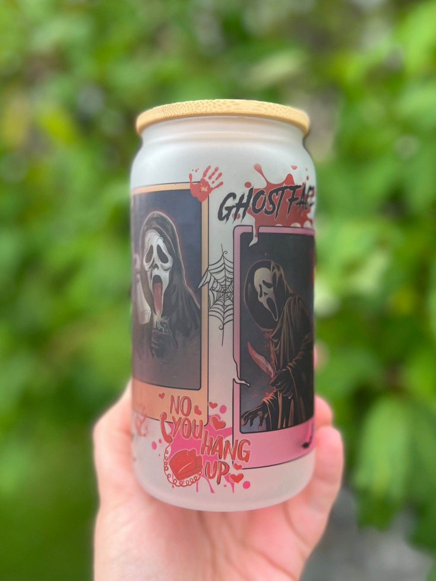 Ghost Face Beer Can Glass