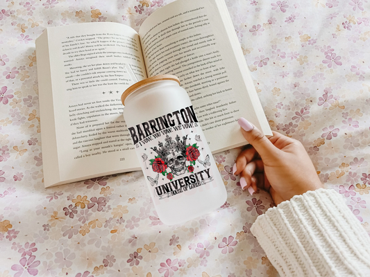 Barrington University Beer Can Glass