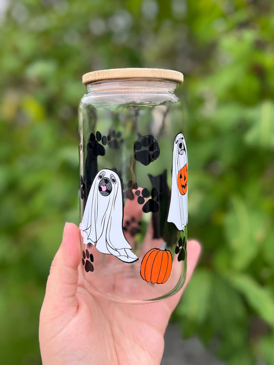 Ghost Dogs Beer Can Glass