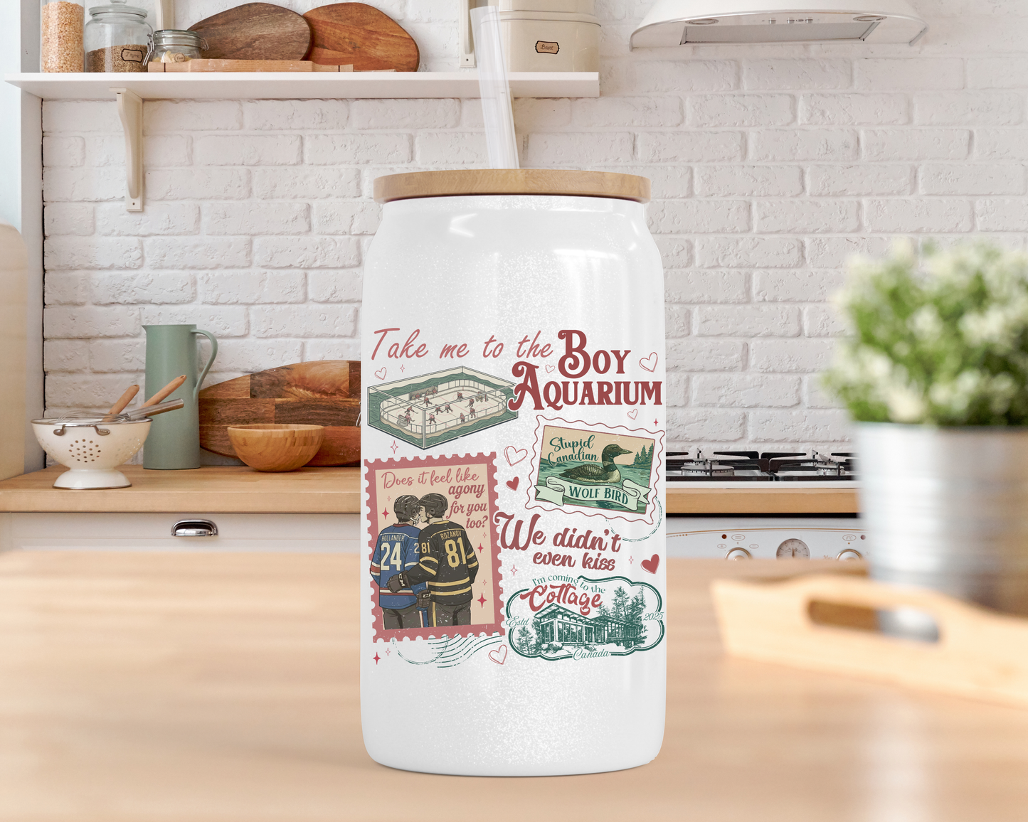 Boy Aquarium Beer Can Glass