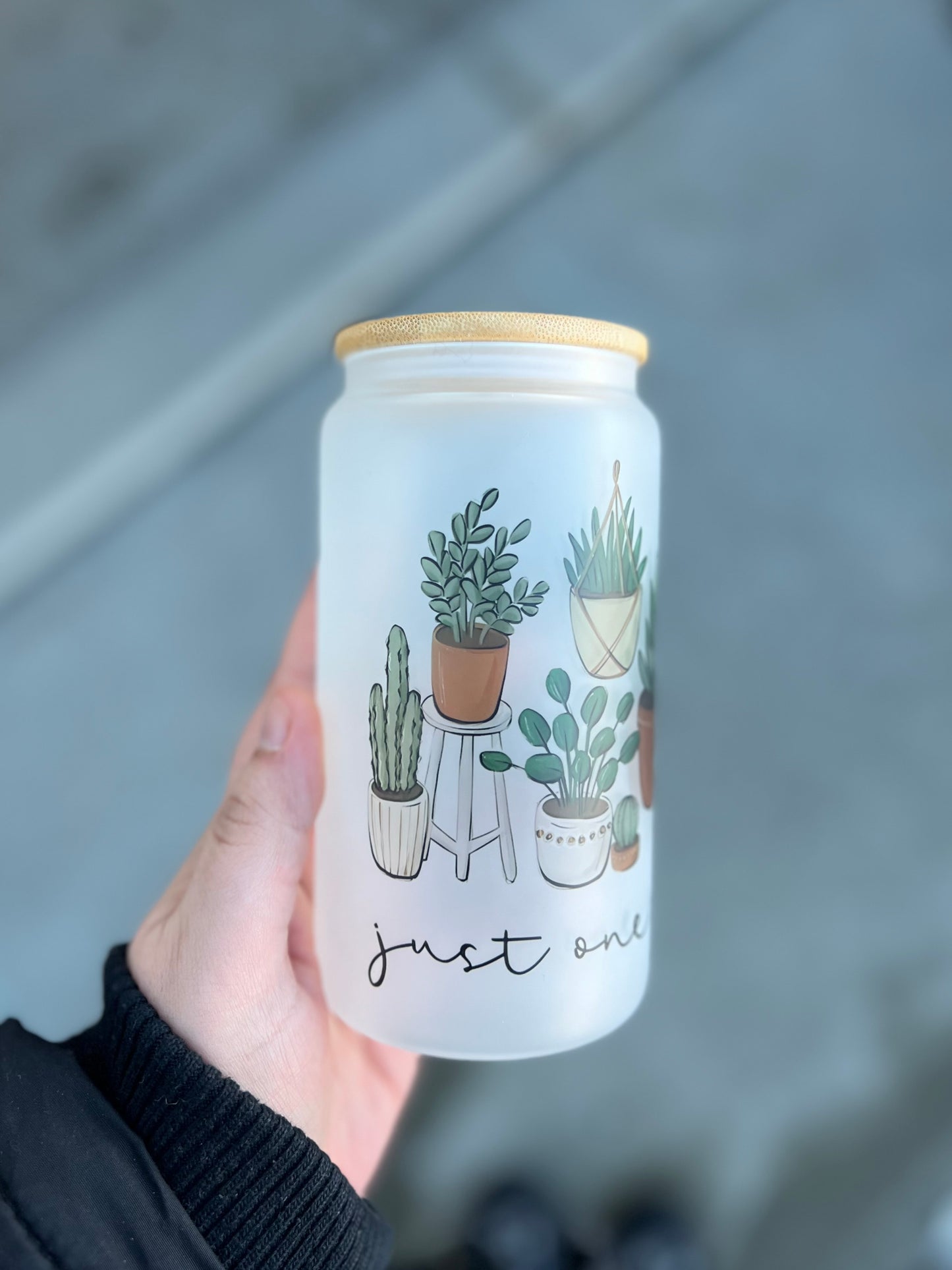 Plants Beer Can Glass