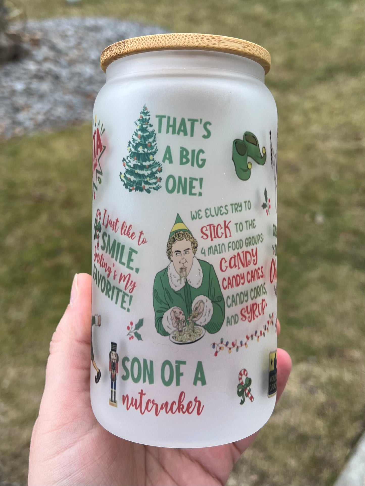 Elf Beer Can Glass