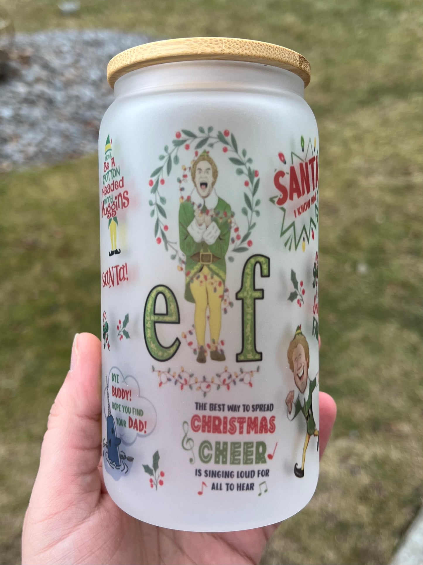 Elf Beer Can Glass