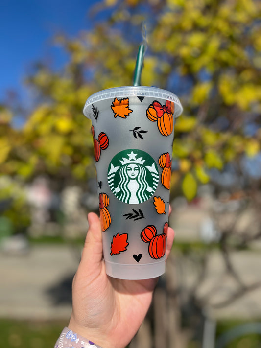 Fall Pumpkin Mouse Heads Cold Cup