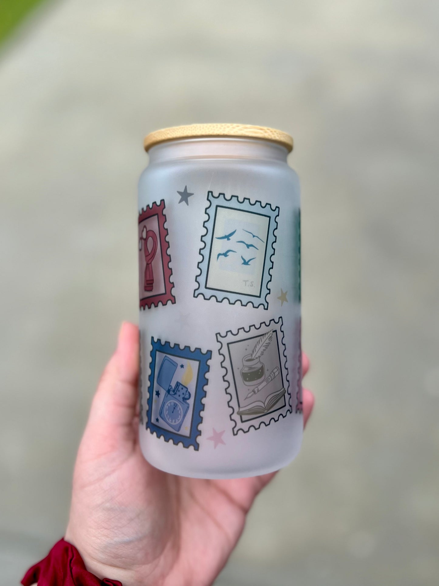 Taylor Stamps Beer Can Glass