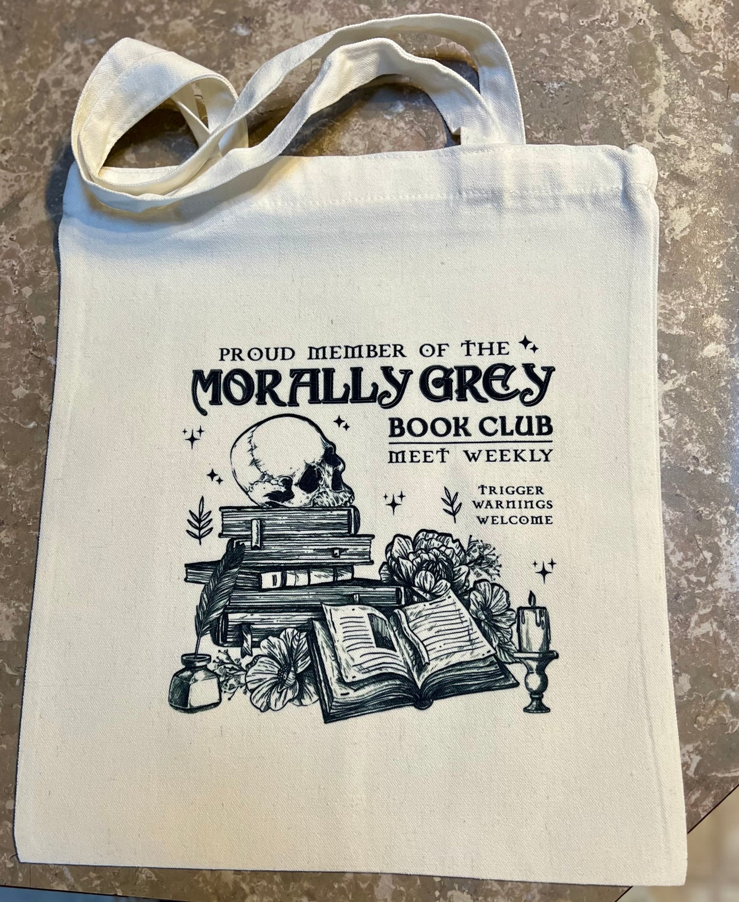 Morally Grey Book Club Tote Bag