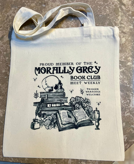 Morally Grey Book Club Tote Bag