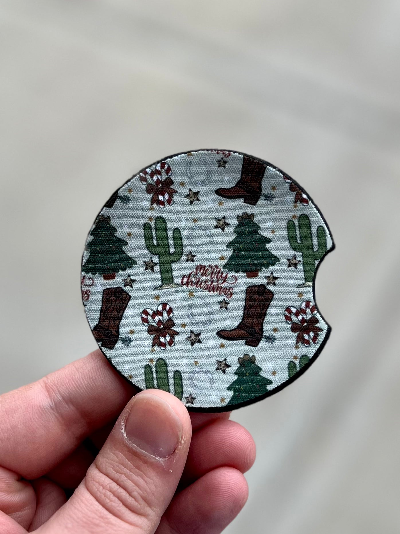 Cowboy Christmas Car Coaster