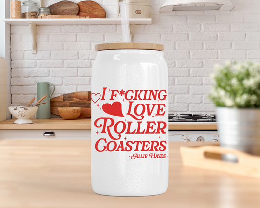 Roller Coasters Beer Can Glass