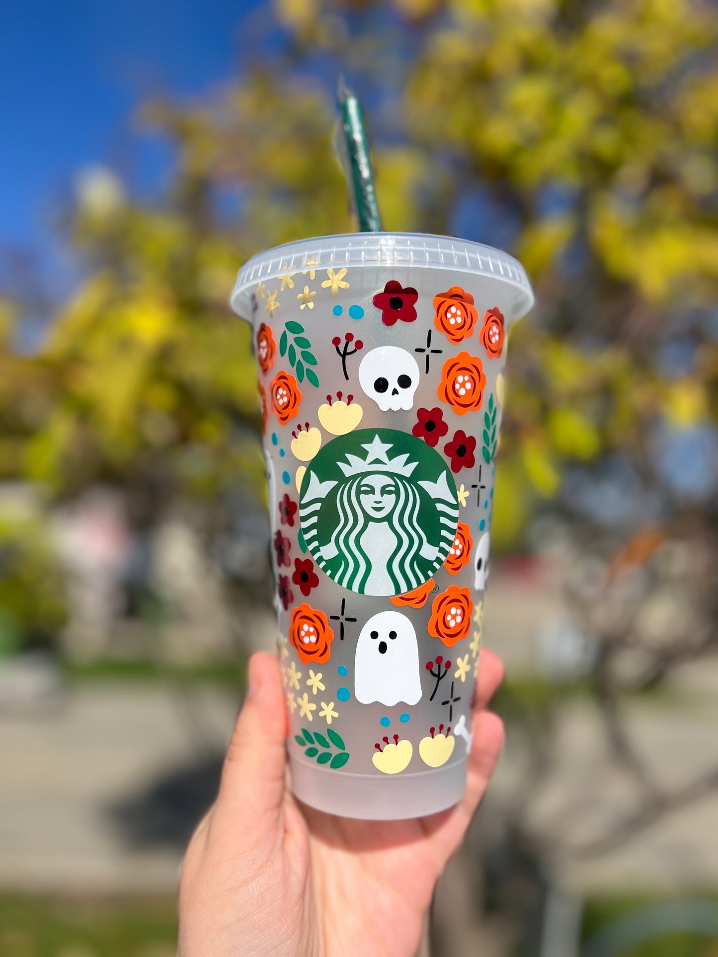 Floral Halloween Cold Cup