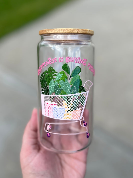 Happiness Is Beer Can Glass