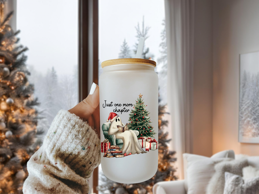 Just One More Chapter Beer Can Glass