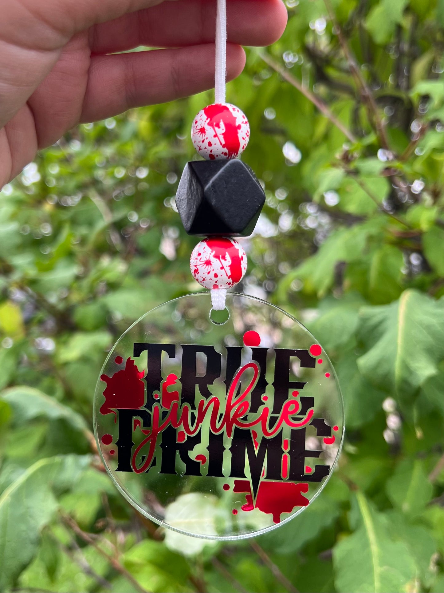 True Crime Junkie Car Charm