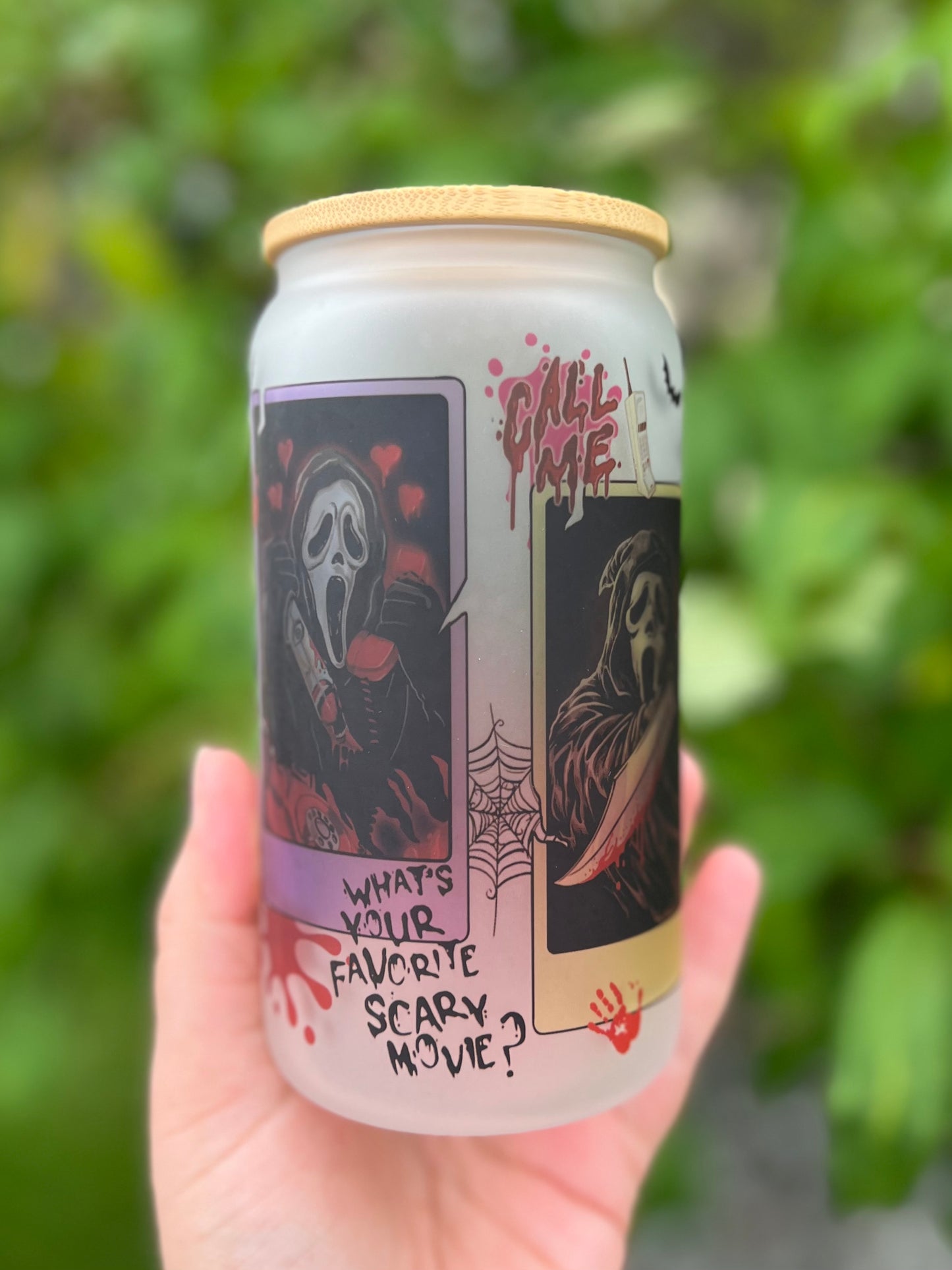 Ghost Face Beer Can Glass