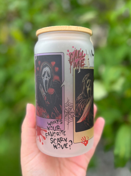 Ghost Face Beer Can Glass