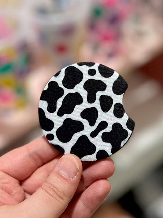 Cow Print Car Coaster
