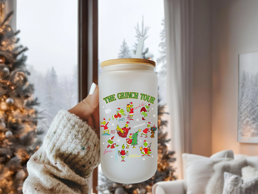 Grinch Tour Beer Can Glass