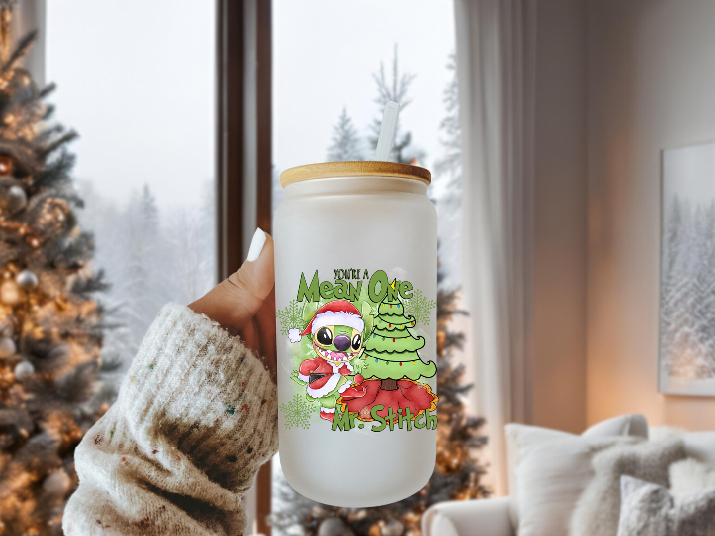 Mr Stitch Beer Can Glass