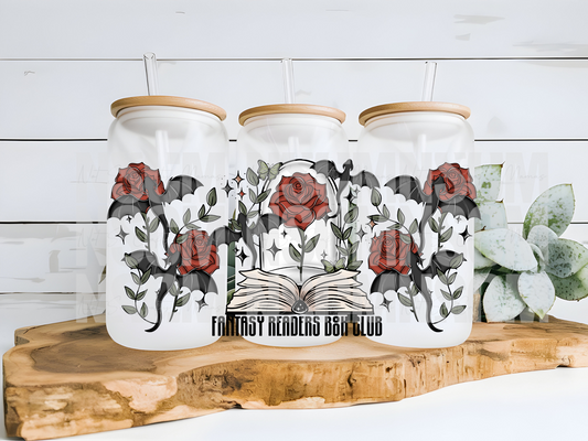 Fantasy Reader Book Club Beer Can Glass