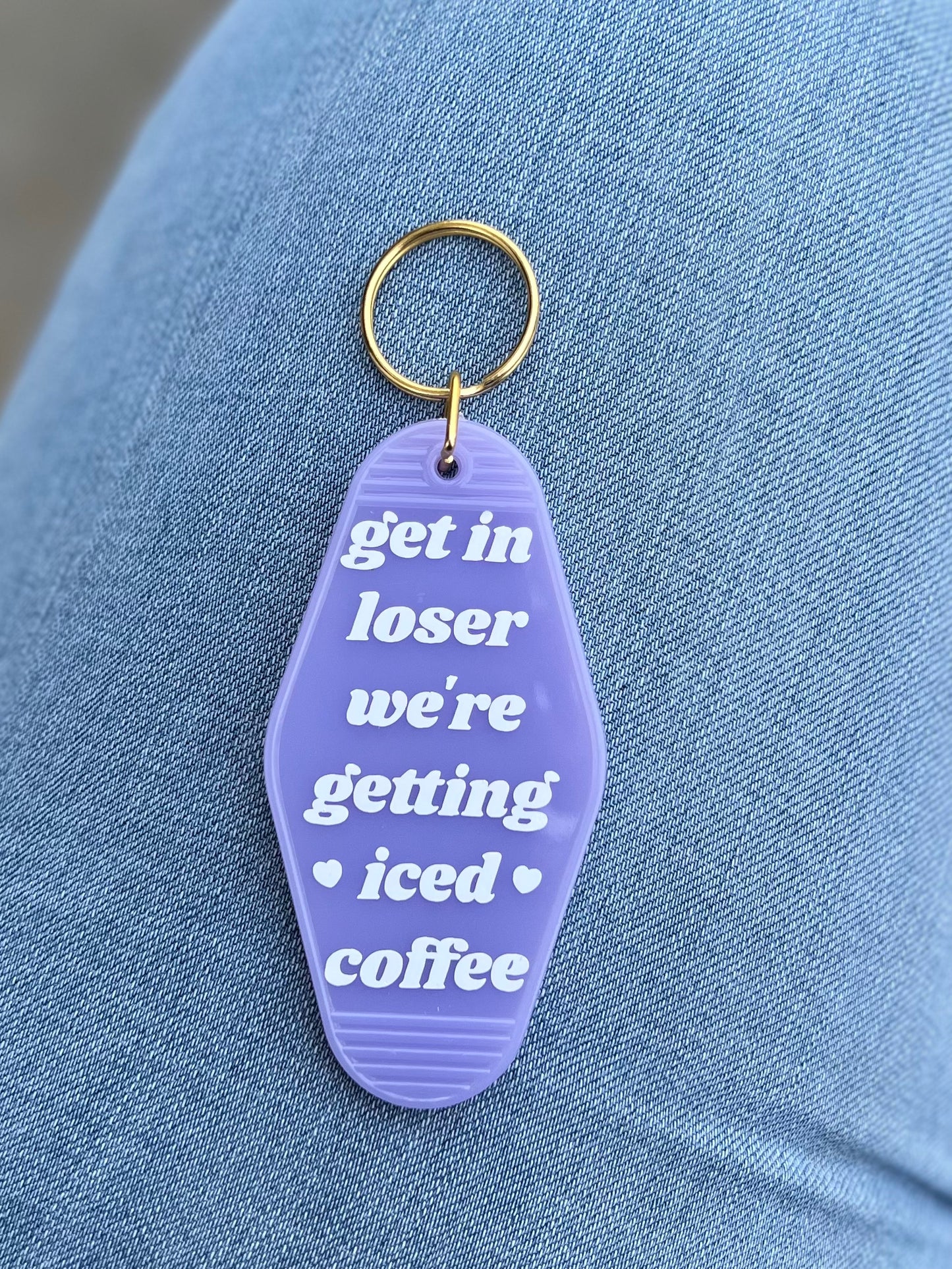 Getting Iced Coffee Motel Keychain