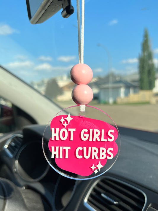 Hot Girls Hit Curbs Car Charm