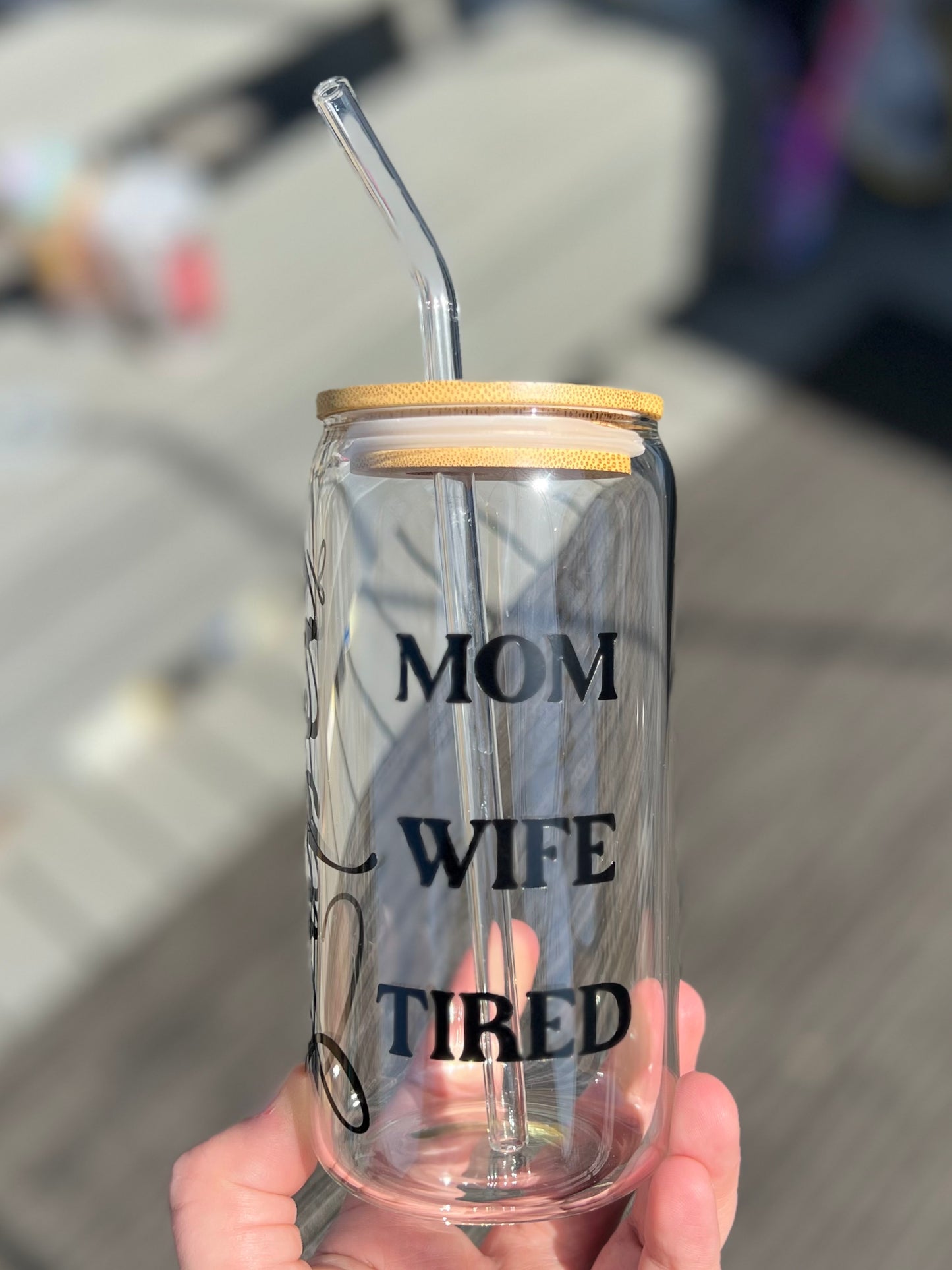 Super Mom Beer Can Glass