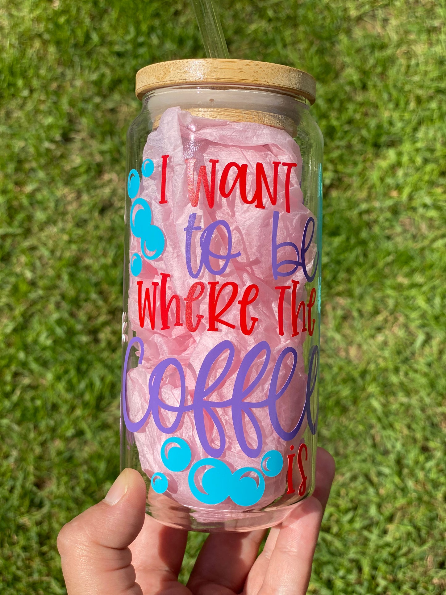 I Want To Be Where The Coffee Is Beer Can Glass