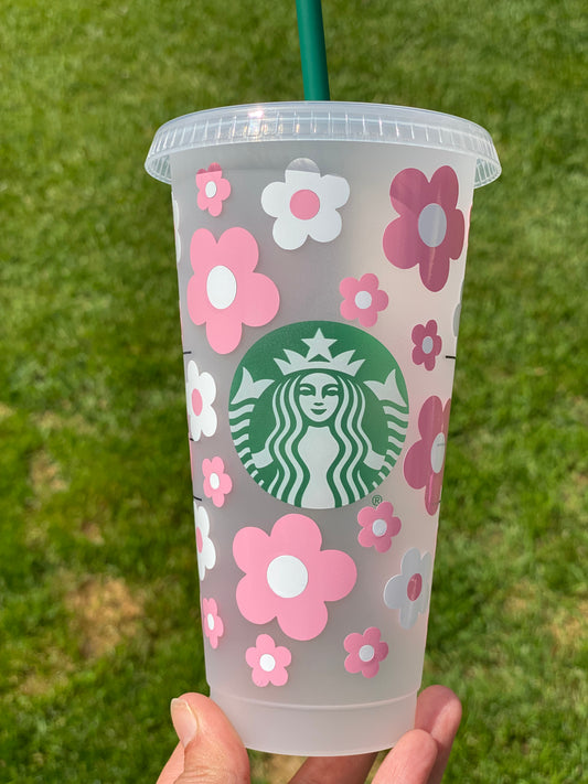 Retro Flowers Cold Cup