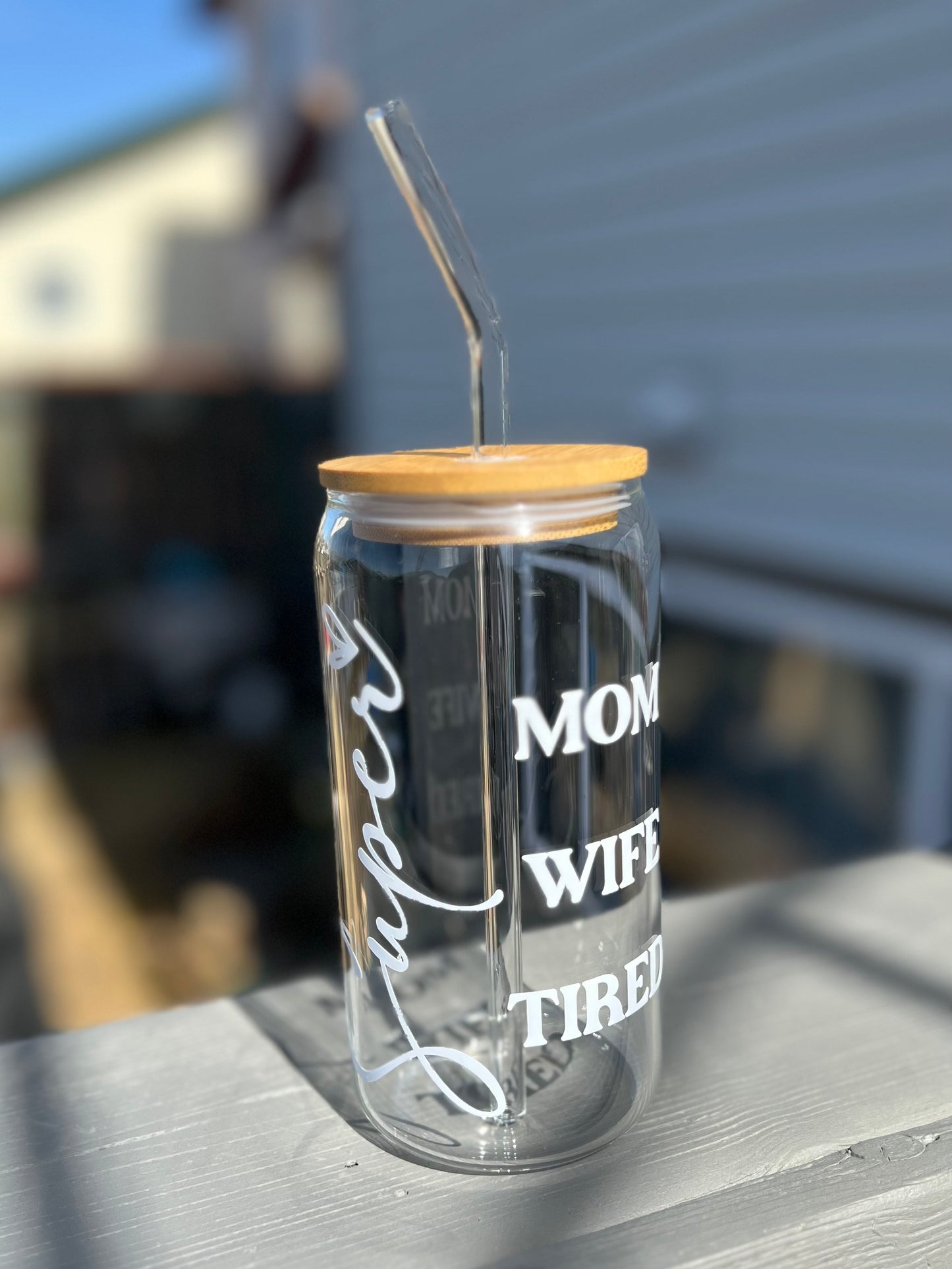 Super Mom Beer Can Glass