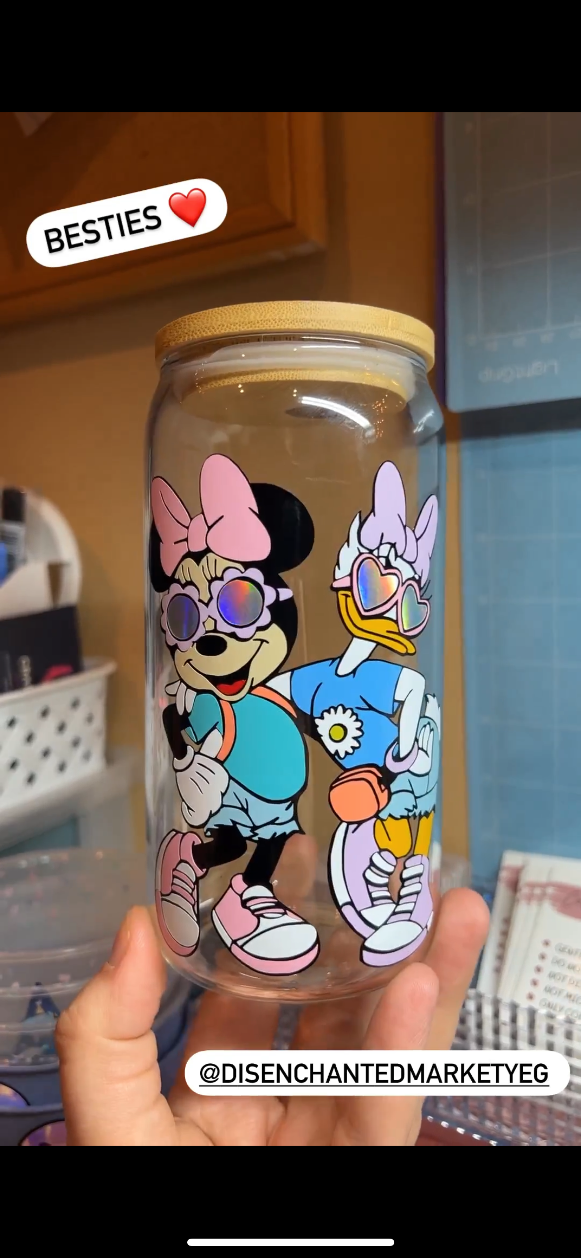 Besties Beer Can Glass